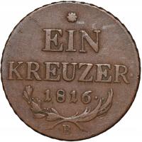 Austria 1 kreuzer krajcar 1816 B