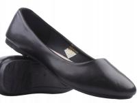 Негабаритных классический кожа балерины черный