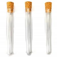 Próbówka menzurka szklana cylinder z korkiem naturalnym 12x100 mm probówki