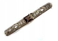 Art deco Stara srebrna przedwojenna broszka z oczkiem 1930s