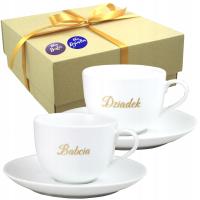 PREZENT NA DZIEŃ BABCI I DZIADKA ZESTAW FILIŻANEK