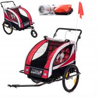 ВЕЛОСИПЕД ТРЕЙЛЕР АМИРИЗОВАННЫЙ СКЛАДНОЙ 06 КРАСНЫЙ ЧЕРНЫЙ СВЕТОДИОДНЫЙ ЖИВОПИСЬ