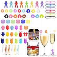 50x Kolorowe Znaczniki Do Szklanek Kubków Kieliszków Do Szkła Do Drinków