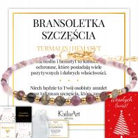BRANSOLETKA TURMALIN KOLOROWY 4 mm SZCZĘŚCIA Z KAMIENI NATURALNYCH DAMSKA