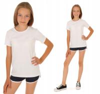 Белая футболка для физкультуры, школьная футболка-128