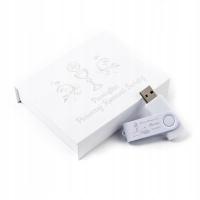 Pendrive Twister 64 GB USB 2.0 + białe pudełko na magnes + Grawer I Komunia