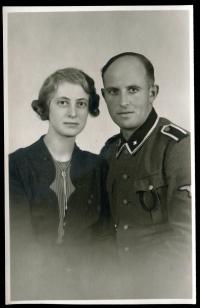 SS-Mann żołnież SS podoficer z żoną oryginał III Rzesza