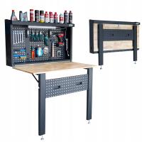 Stół warsztatowy garażowy roboczy składany z lampą LED i gniazdkami FR4021