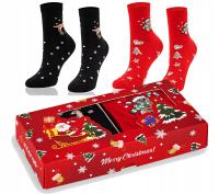 SKARPETKI ŚWIĄTECZNE DAMSKIE 2-PAK W PUDEŁKU INTENSO NA PREZENT ZESTAW