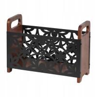 Stojak na czasopisma z drewna Dom wiejski Rustykalny organizer poczty na pocztę Książki Kwiat