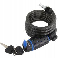 Zapięcie zabezpieczenie rowerowe 10x1500 mm na kluczyk SPENCER - spirala