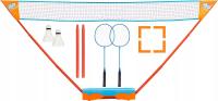 Zestaw do badmintona siatka rakietki lotki składany w walizce GET&GO 5w1