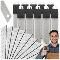 OSTRZA ŁAMANE DO NOŻA WYMIENNE STALOWE OSTRE ZAPAS NOŻYKA TAPET 18mm 100szt