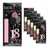 Podziękowania dla Gości Merci na 18 Urodziny Różowe Balony 5 sztuk