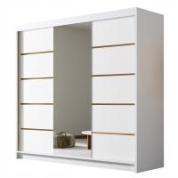 Шкаф-купе EVO VI 200см с зеркалом-вместительный гардероб - золотые аксессуары