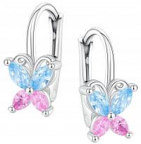 Серебряные серьги для девочек Детские английские серебряные бабочки висячие серьги