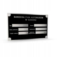 AUTOSAN SANOK TABLICZKA ZNAMIONOWA ZASTĘPCZA DO PRZYCZEPY VIN