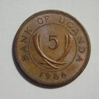 5 Cents, Uganda, 1966r. X9856