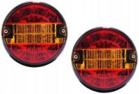 Zestaw 2x lampa LED tylna zespolona okrągła naczepa traktor laweta 12V 24V