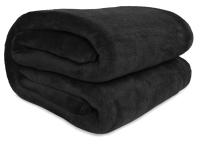 Одеяло теплое толстое для подарка плед покрывало двухстороннее 150x200 черный