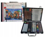 ZESTAW Artystyczny DELUXE LOOZZ Walizka 53 el. Markery Kredki Farby