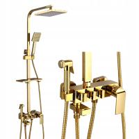ZESTAW PRYSZNICOWY Z BATERIĄ, DESZCZOWNICĄ - KOLUMNA NATRYSKOWA ZŁOTA