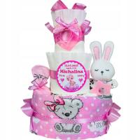 TORT z PAMPERSÓW prezent dla maluszka z pieluch 2 GRATIS