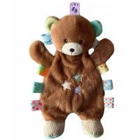 Urocza przytulanka Miluś Miś z groszkiem miękka maskotka dla dzieci