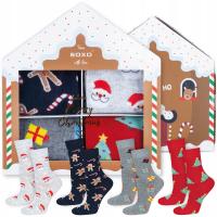 SOXO skarpetki damskie domek pudełko 4pak prezent na święta dla mamy 35-40