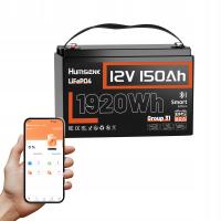 Akumulator LiFePO4 12V 150Ah 13kg Bluetooth 110A BMS solar RV marine