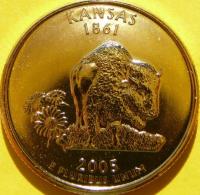 QUARTER DOLAR USA 2005 -D- KANSAS 1861 BUFFALO BIZON