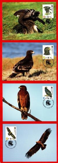 Gruzja / 523-526 / 4-kartki pocztowe FDC ( Fauna - WWF - Orły ) 2007 r.