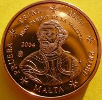 1 EURO CENT MALTA 2003 JEAN DE LA VALETTE PRÓBA