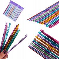 SZYDEŁKA ZESTAW 12 SZYDEŁEK DO SZYDEŁKOWANIA 2-8MM DO WŁÓCZEK HOBBY Z ETUI