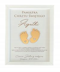 PAMIĄTKA CHRZTU ŚWIĘTEGO PREZENT NA CHRZEST PERSONALIZOWANY RAMKA 3D