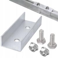 ŁĄCZNIK 120mm DO PROFILA SZYNY PV 40x40 - KOMPLET ŚRUBY I NAKRĘTKI M10x20