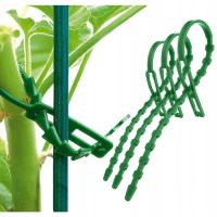 Spinki ogrodowe, regulowane klipsy uchwyt do pomidorów łodyg 20 szt zielone