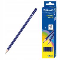 Деревянные карандаши с графитом 2b, 12 штук, Пеликан