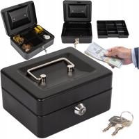 KASETKA NA KLUCZ SEJF SKRYTKA METALOWA MAŁA SOLIDNA NA PIENIĄDZE BANKNOTY