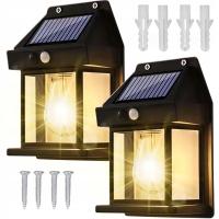 Lampa ścienna solarna żarówka kinkiet LED czujnik ruchu Zestaw Lamp [2szt]