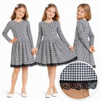 Millo SUKIENKA pepitka KORONKA biała czarna CK263