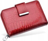 Лакированный женский кожаный кошелек большой RFID кошелек кожаный Красный