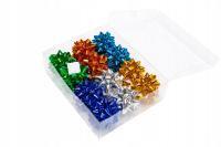 GWIAZDKI SAMOPRZYLEPNE MAŁE 6cm/24szt. MIX KOLORÓW WSTĄŻKA PP METALICZNA