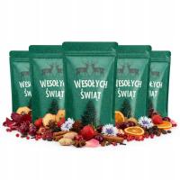 ZESTAW HERBAT ŚWIĄTECZNYCH NA PREZENT 5 x 40 g W OZDOBNYCH OPAKOWANIACH