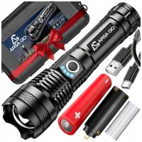 МОЩНЫЙ ТАКТИЧЕСКИЙ СВЕТОДИОДНЫЙ ФОНАРИК ПЕРЕЗАРЯЖАЕМЫЙ ЗУМ ДЛЯ ВЫЖИВАНИЯ ДЛЯ ПОДАРКА USB C