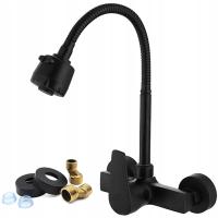 СМЕСИТЕЛЬ ДЛЯ КУХОННОЙ РАКОВИНЫ, ГИБКИЙ ЧЕРНЫЙ СМЕСИТЕЛЬ ДВОЙНОГО НАЗНАЧЕНИЯ