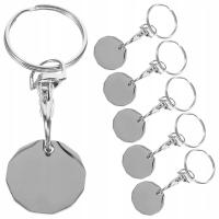 6 SZTUK PRZENOŚNY METALOWY WÓZEK NA ZAKUPY BRELOK Z ŻETONEM