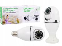 Kamera obrotowa 360 wewnętrzna niania ukryta w żarówce WiFi Full HD