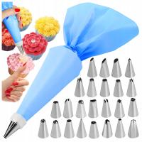 RĘKAW CUKIERNICZY SILIKONOWY DEKORATOR DO TORTÓW WIELORAZOWY + TYLKI 22 szt