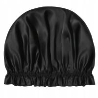 Шелковая шапочка для волос 100% шелк для сна и ухода черный